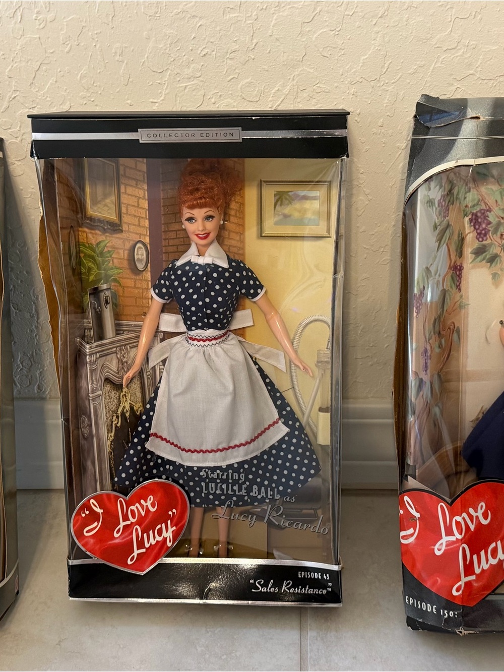 Vintage I love Lucy Barbie Doll lot of 3 Collector Edition NIB Mattel + Tin